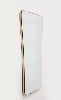 Large Italian Brass Frame Mid Century Modern Mirror, Italy, 1950's