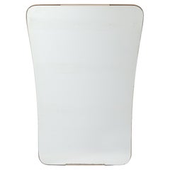 Large Italian Brass Frame Mid Century Modern Mirror, Italy, 1950's