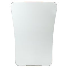 Large Italian Brass Frame Mid Century Modern Mirror, Italy, 1950's