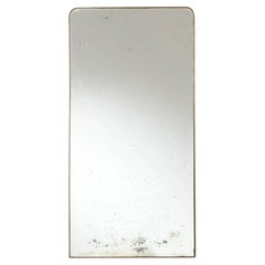 Vintage Large Italian Brass Framed Mirror, 1950s