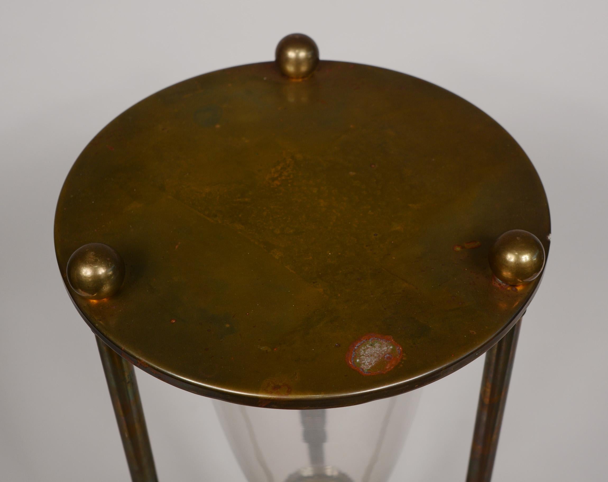 Large Italian Brass Hourglass In Good Condition In San Mateo, CA