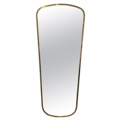 Large Italian Brass Mirror, 1950s