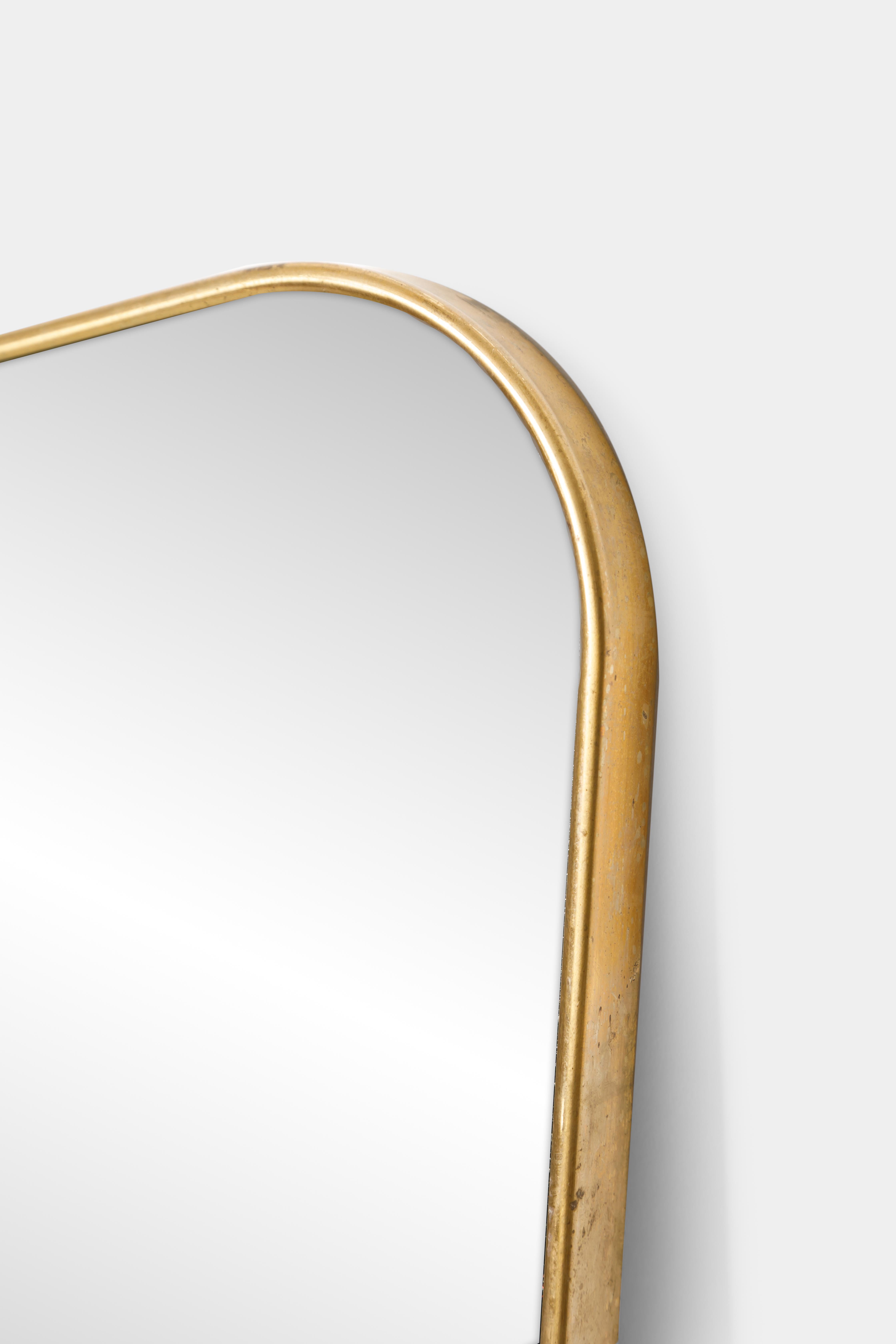 Mid-Century Modern Large Italian Brass Mirror