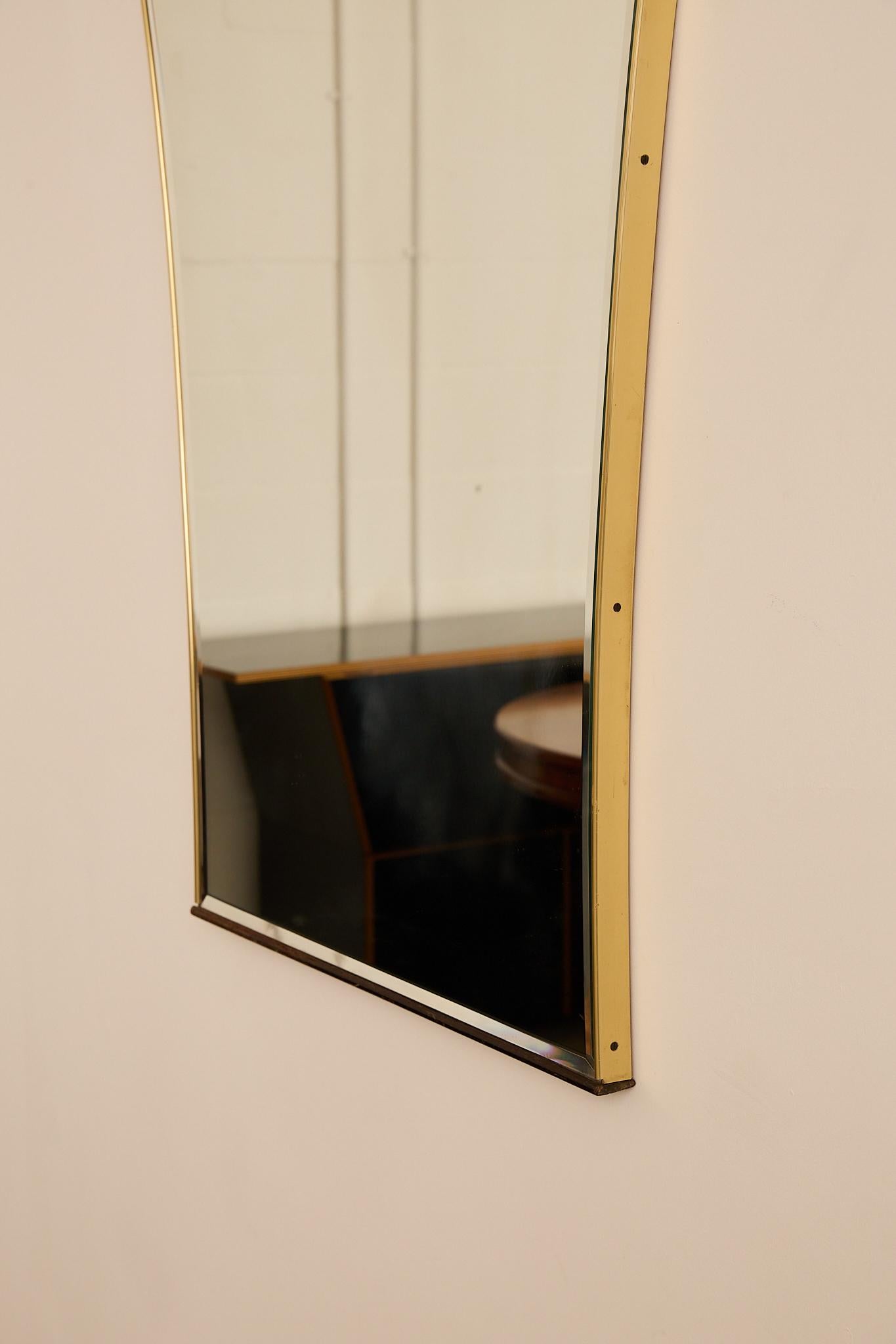 Large Italian Brass Mirror For Sale 1