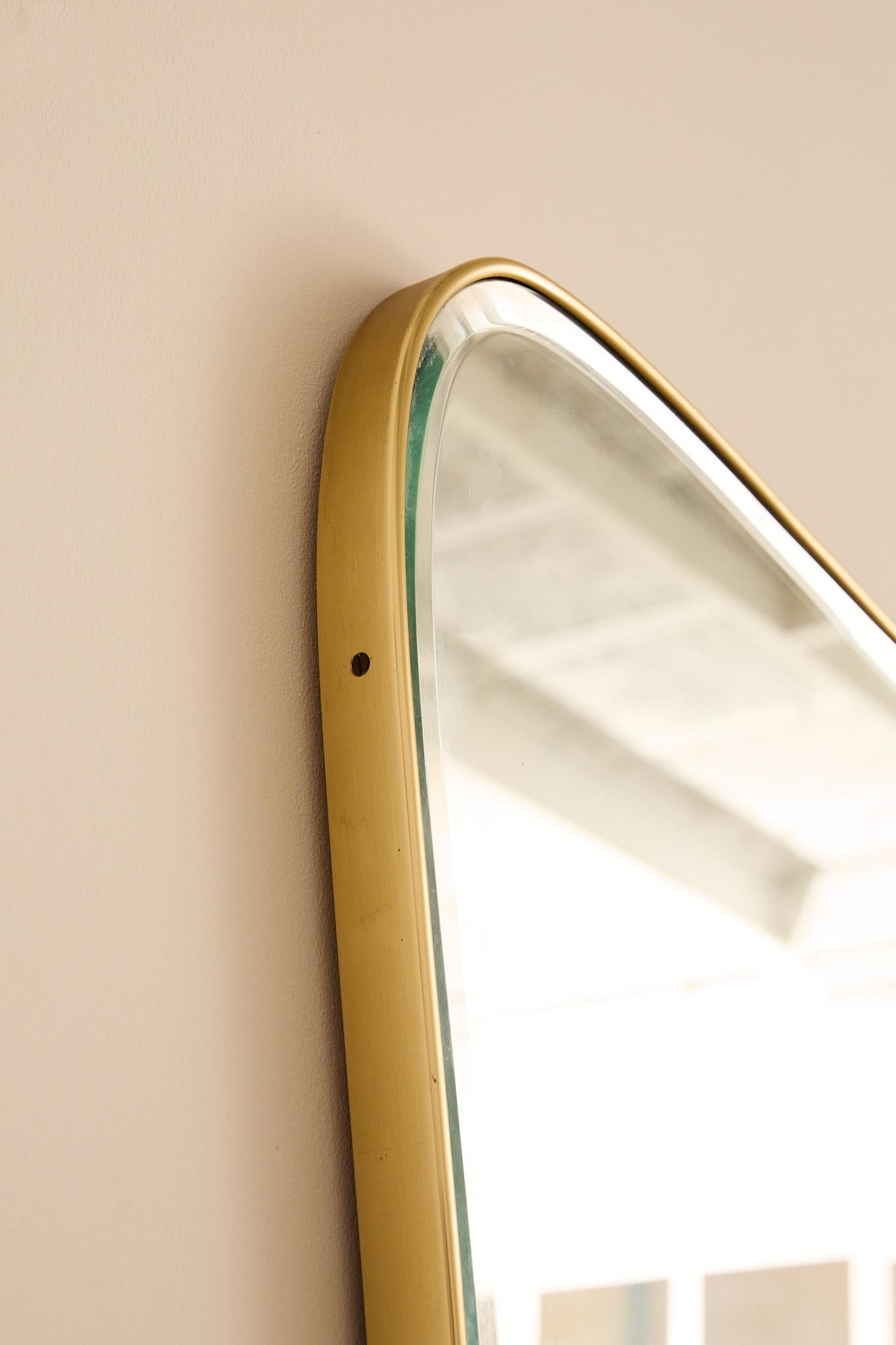 Large Italian Brass Mirror For Sale 2