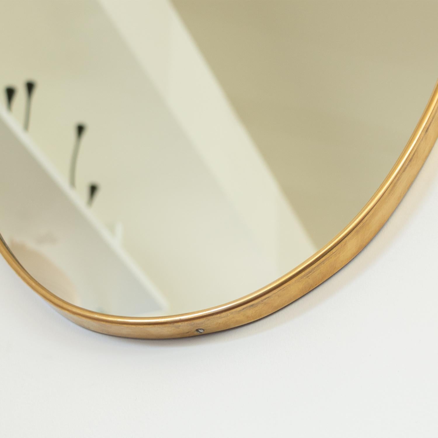 Large Italian Brass Shield Mirror 7