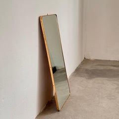 Large Italian Brass Shield Mirror from the 1950s in the Style of Gio Ponti