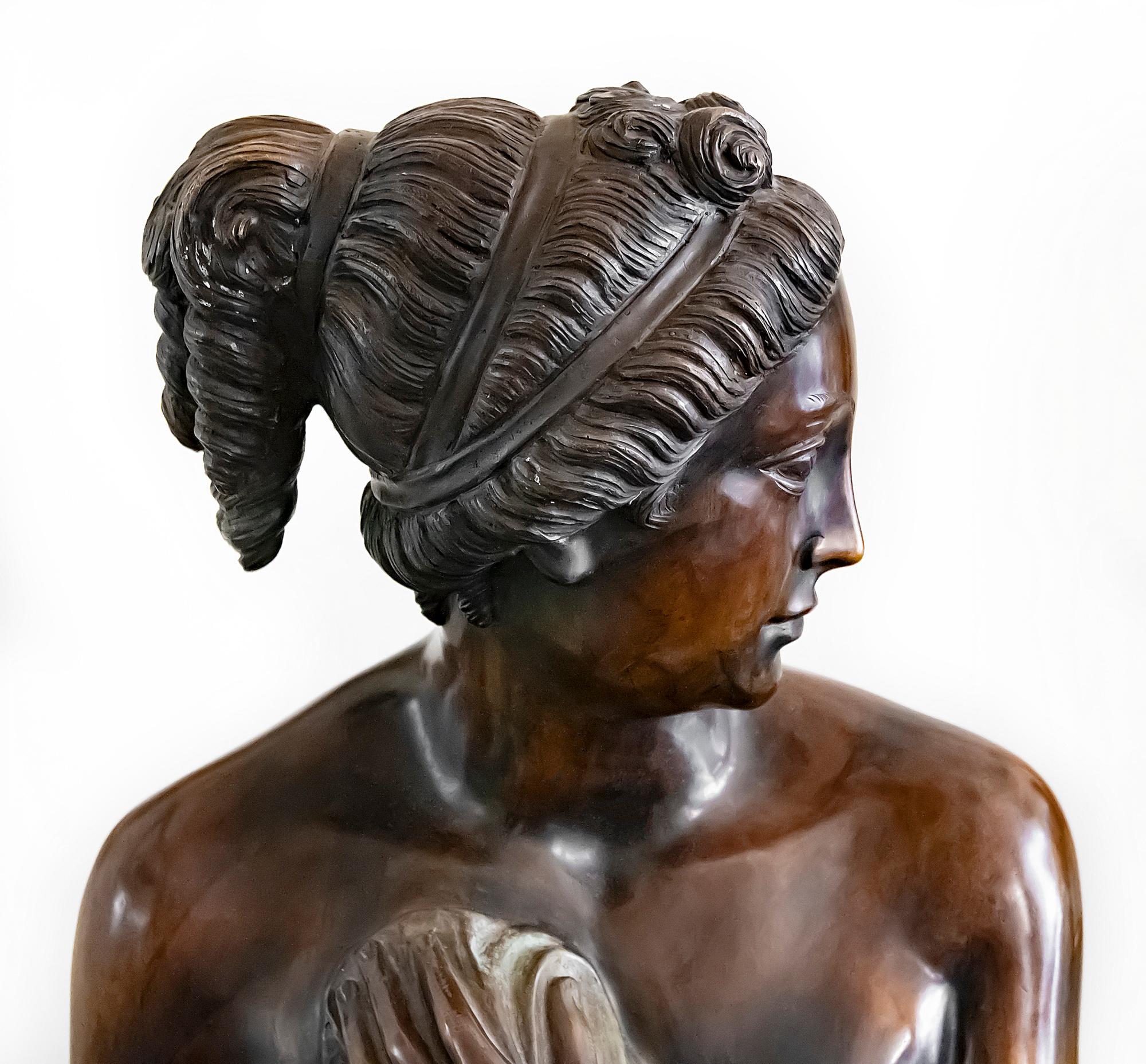 italian bronze statue of woman
