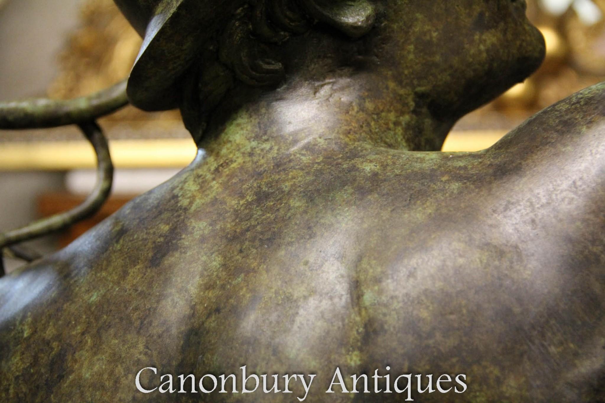 Large Italian Bronze Mercury Statue Casting Hermes by Giambologna In Good Condition In Potters Bar, GB