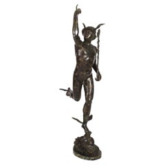 Large Italian Bronze Mercury Statue Casting Hermes by Giambologna