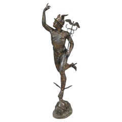 Gran estatua italiana de bronce fundido de Mercurio Hermes de Giambologna