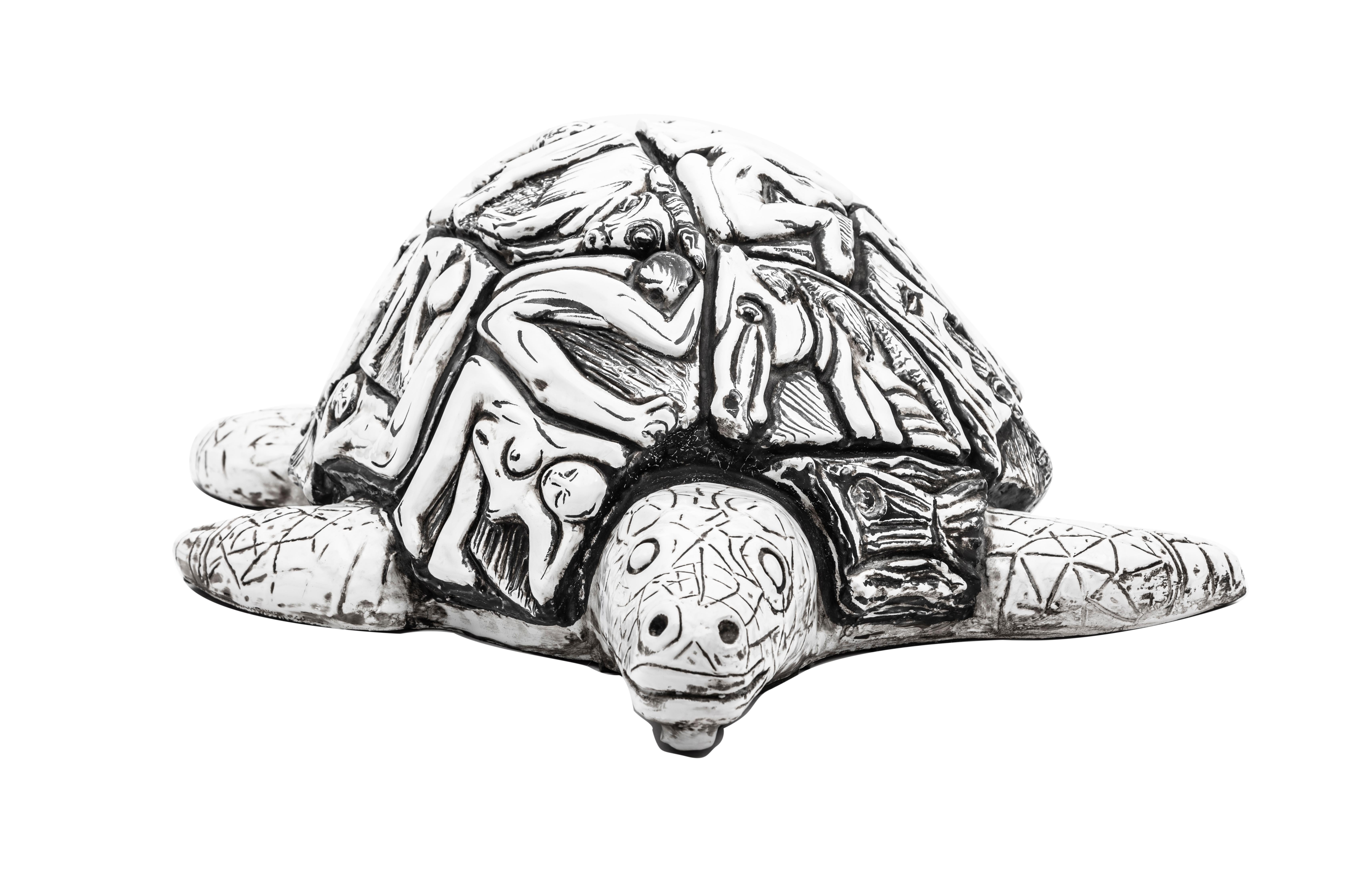 Gran Escultura de Cerámica Brutalista Italiana de Toni Fabris Años 60 Esmaltado en venta