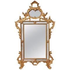 Large Italian Carved and Gilt Console Mirror