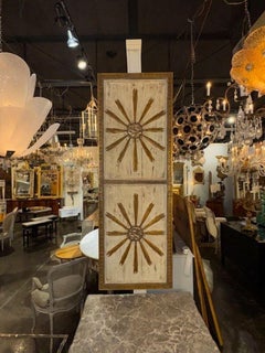 Large Italian Carved and Parcel Gilt Sunburst Panel