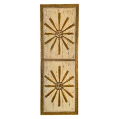 Large Italian Carved and Parcel Gilt Sunburst Panel