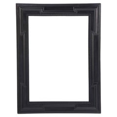 Large Italian Carved & Ebonized Wood Mirror Frame, in the Dutch style, C 1940
