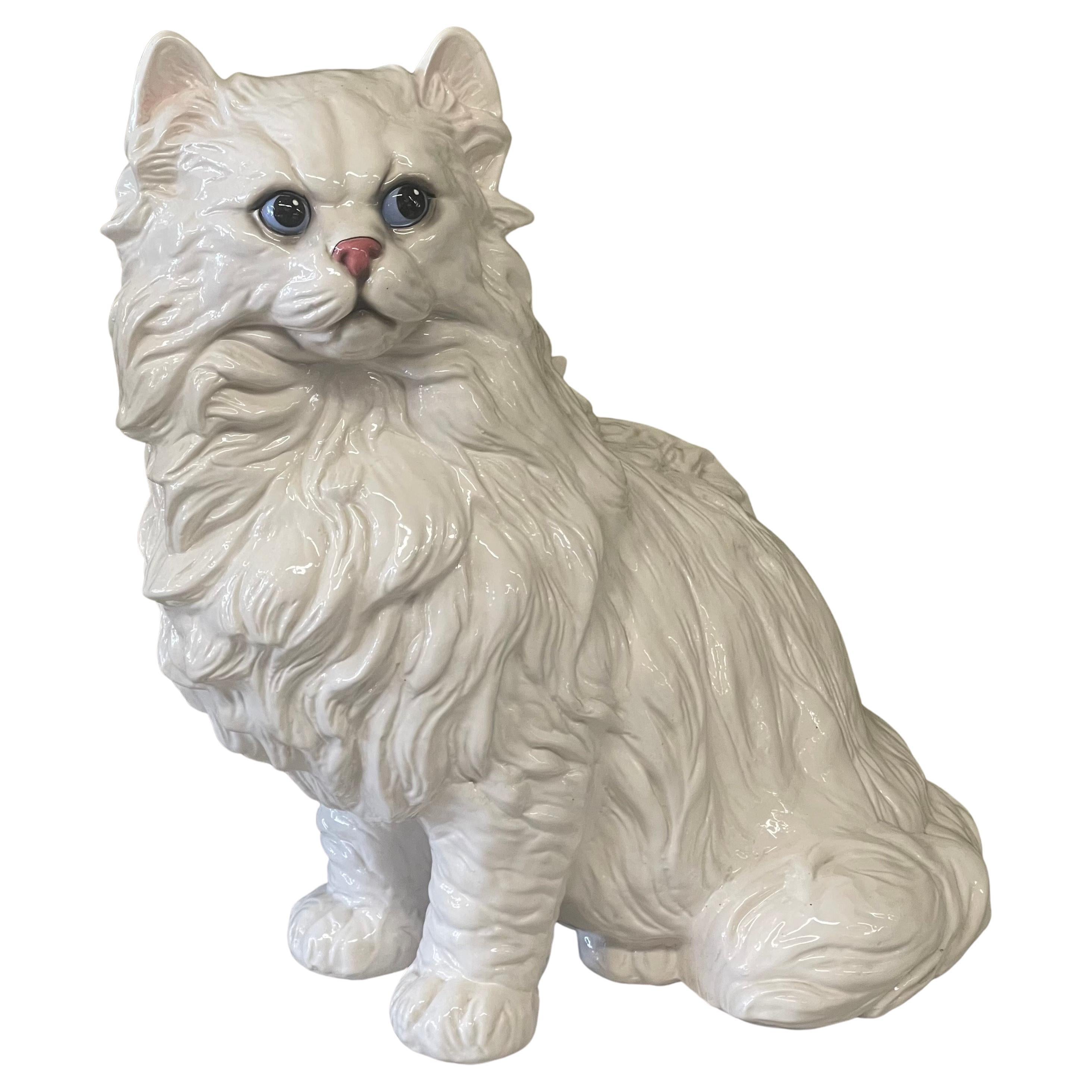 Large Italian Ceramic Cat Sculpture