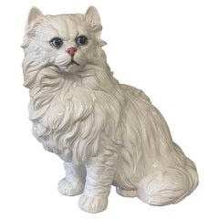 Vintage Large Italian Ceramic Cat Sculpture