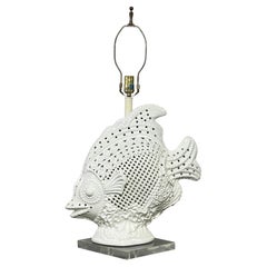 Vintage Large Italian Ceramic Fish Lamp