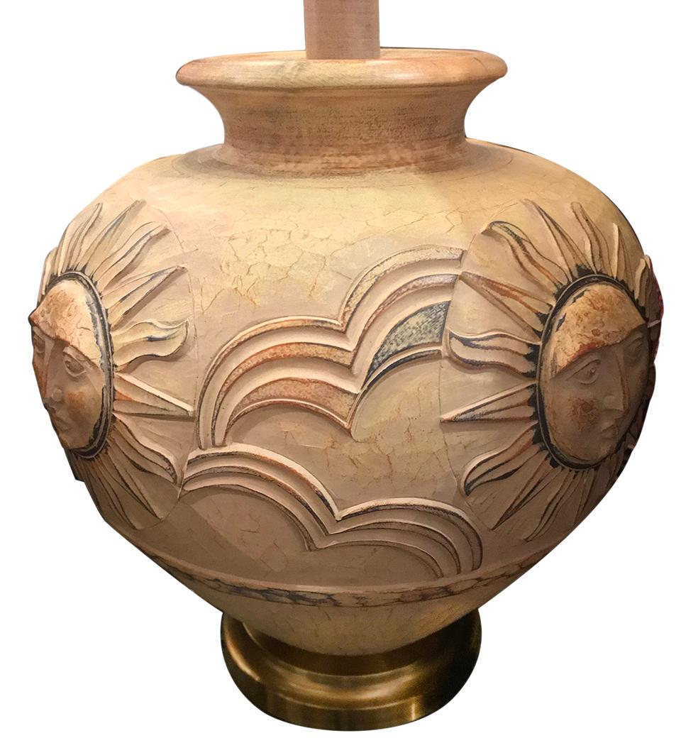 Large Italian Ceramic Lamp For Sale 1