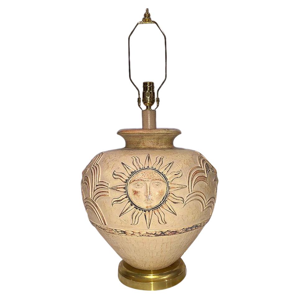 Large Italian Ceramic Lamp For Sale