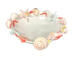 Large Italian Ceramic Seashell Centerpiece Bowl by Borbone Capodimonte