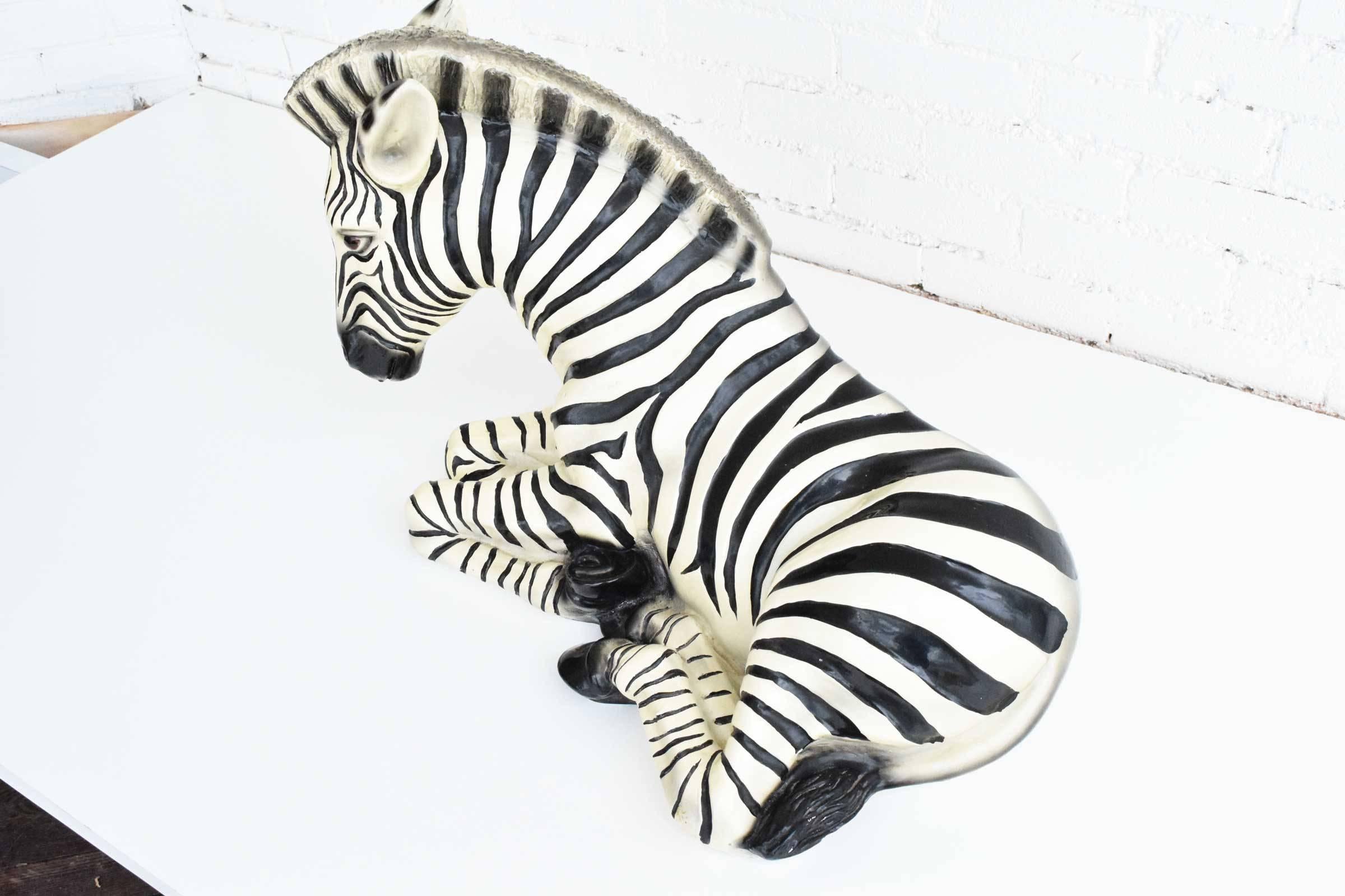 Large Italian Ceramic Zebra at 1stDibs ceramic zebra statue