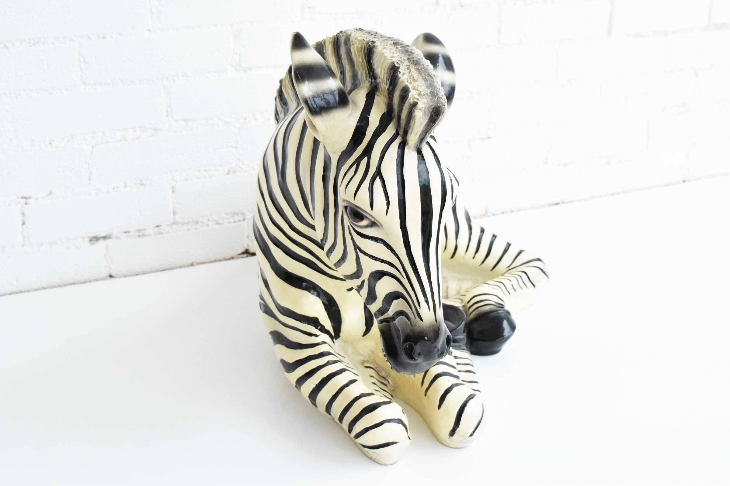 ceramic zebra statue