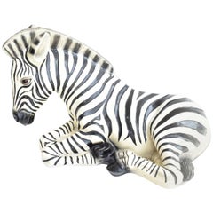 Large Italian Ceramic Zebra