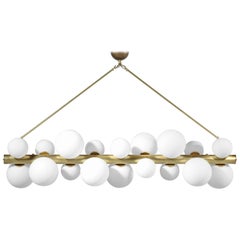 Large Italian Chandelier 18 Lights, Opaline Glasses