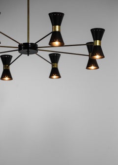 Large Italian Chandelier "Diabolo" in Stilnovo Style