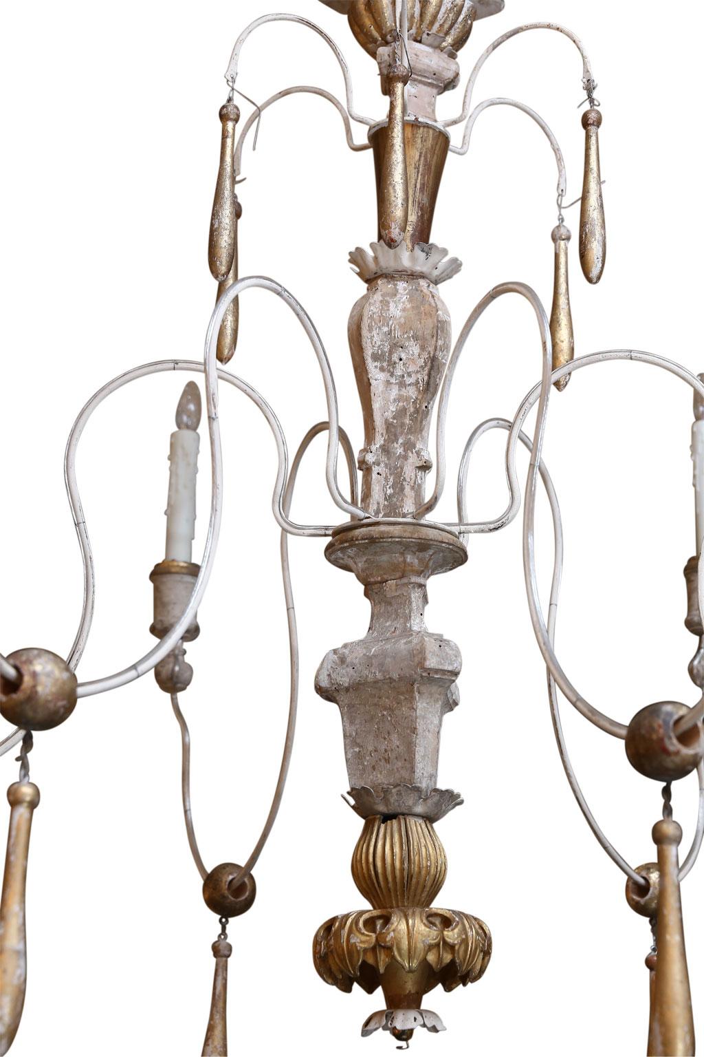 Hand-Carved Large Italian Chandelier