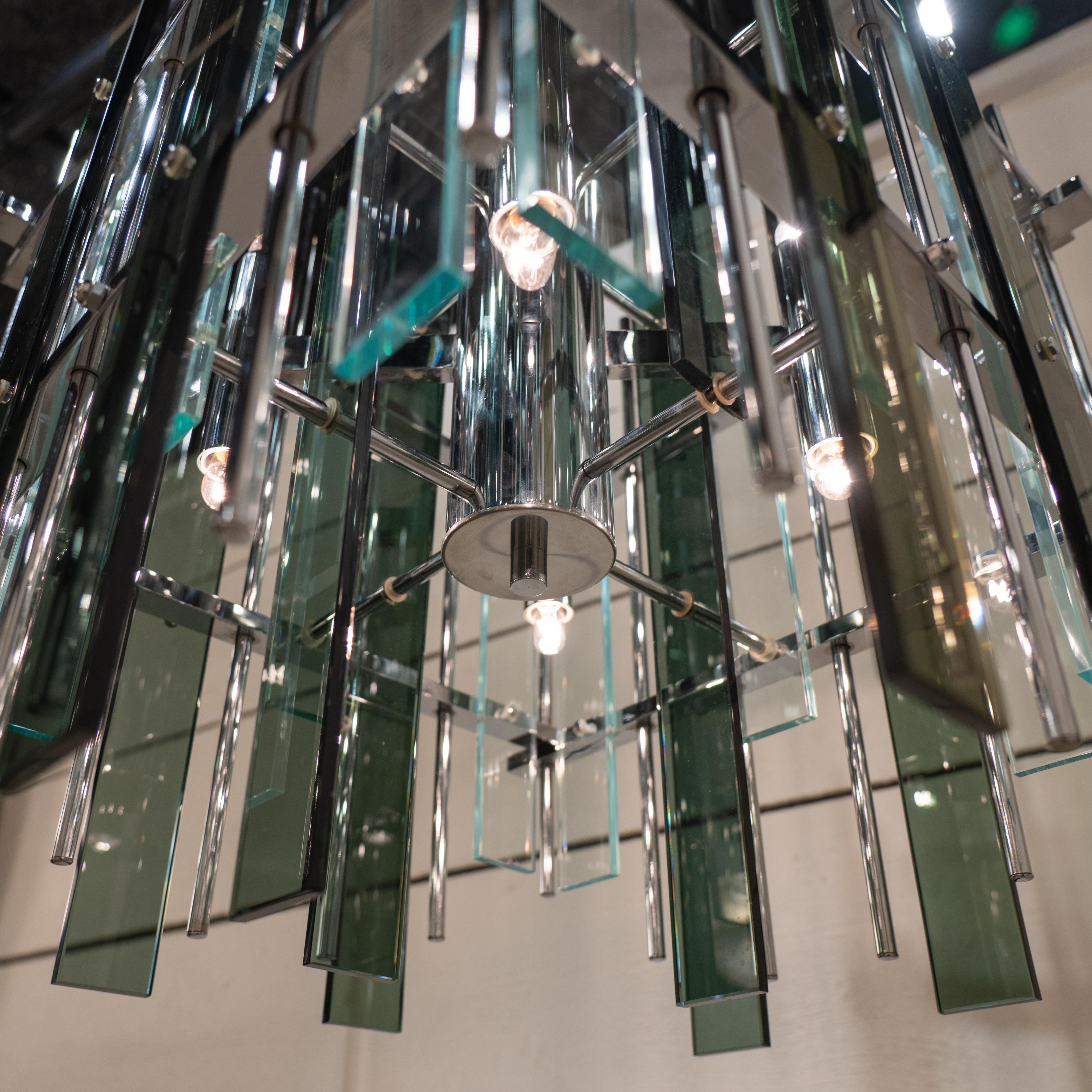 Large Italian chandelier of the 70s In condizioni buone in vendita a SAINT-OUEN-SUR-SEINE, FR
