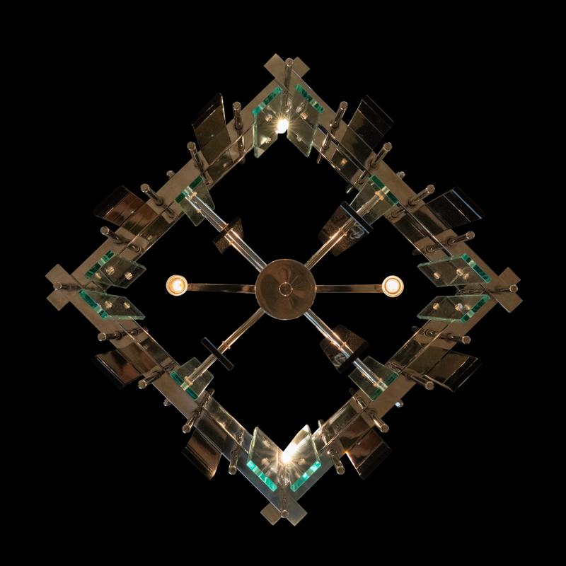 Large Italian chandelier of the 70s in vendita 1