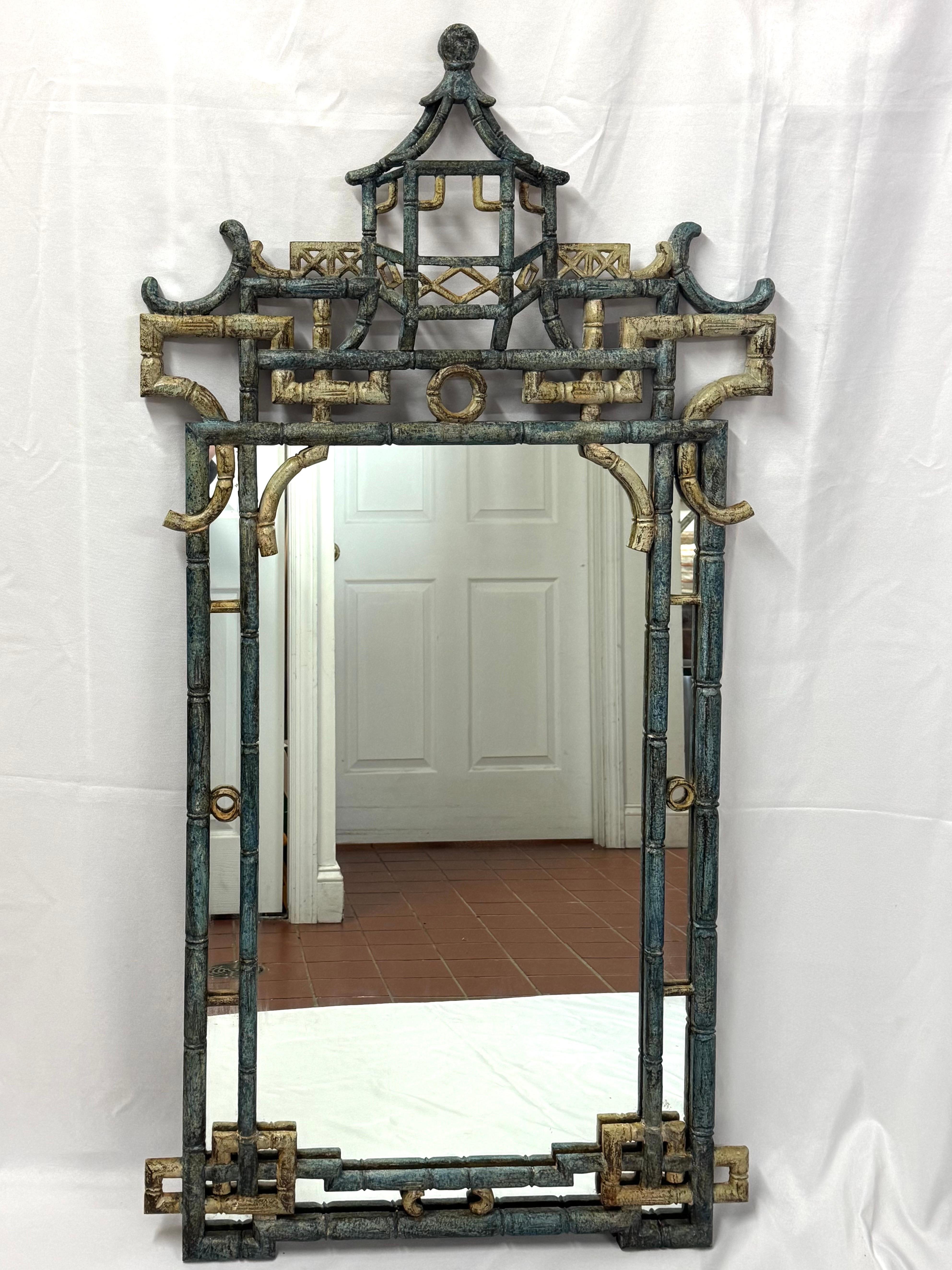 Large Italian Chinoiserie Pagoda Mirror 1