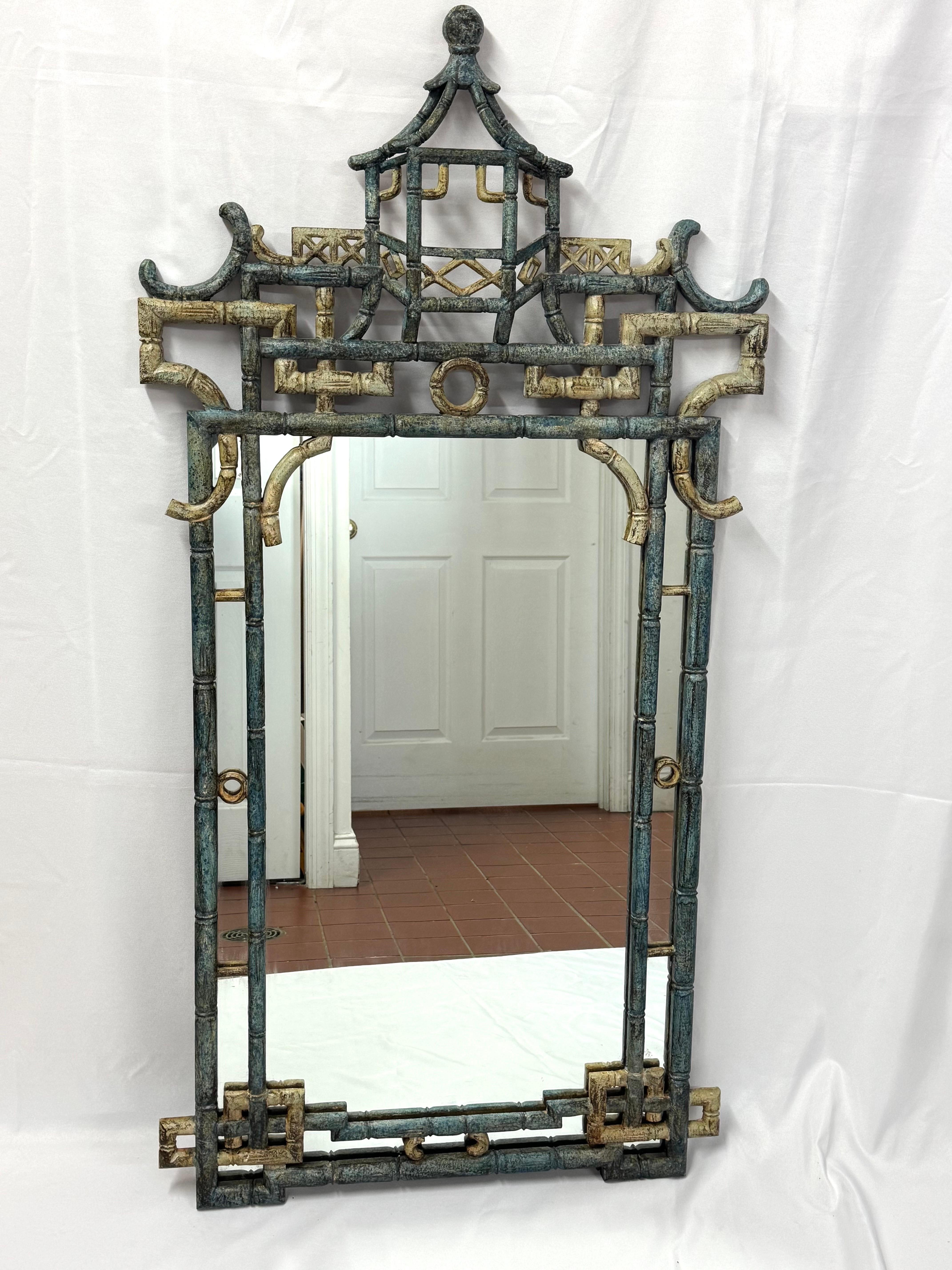 Large Italian Chinoiserie Pagoda Mirror 2