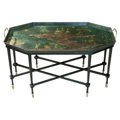 Retro Large Italian Chinoiserie Tray Table Coffee Table