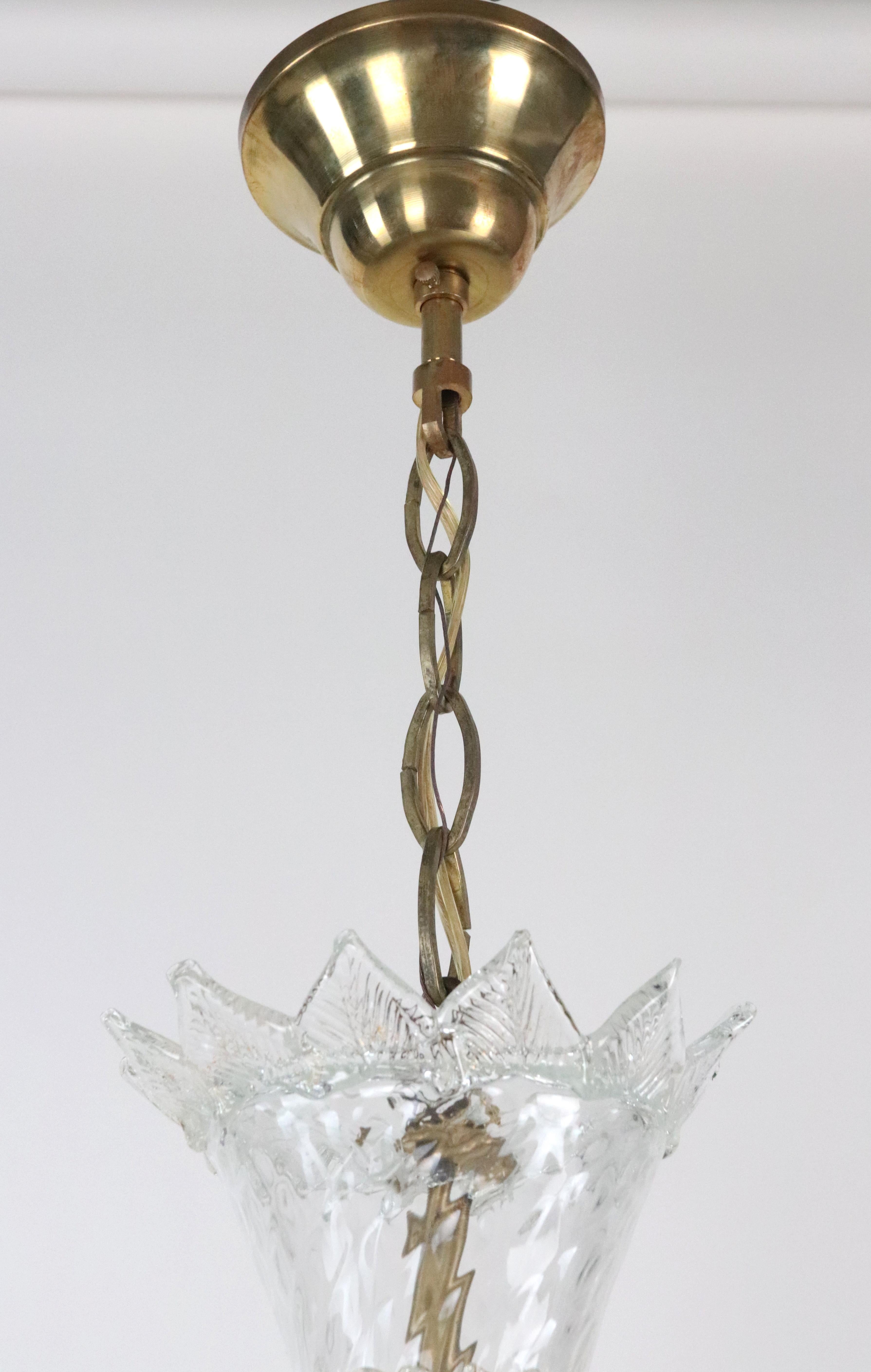 Grande lampadario italiano in vetro di Murano trasparente a 6 bracci in vendita 10