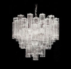 Art Deco Inspired Multi-tiered Italian glass cylinder 'Claridge's' Chandelier
