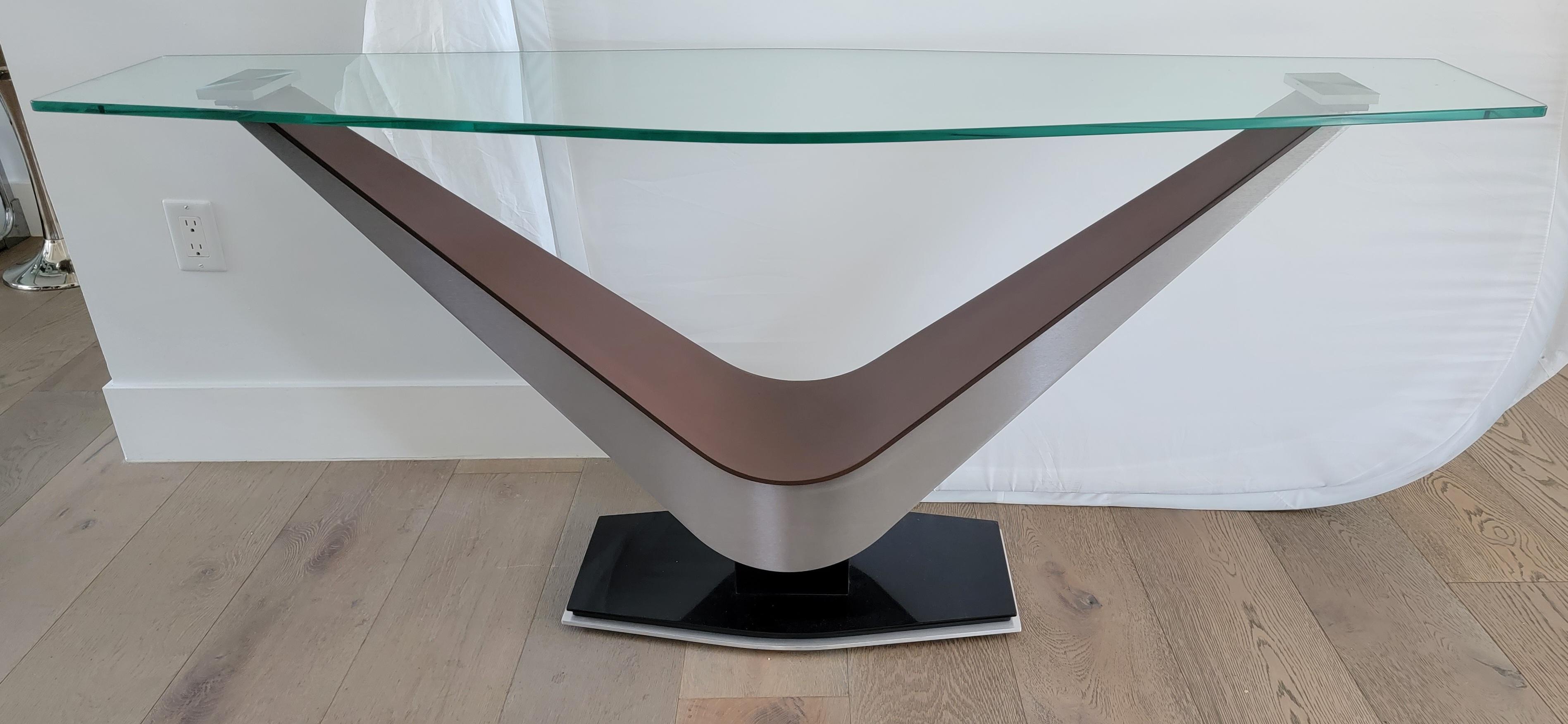 Late 20th Century Large Italian Contemporary Console Table For Sale