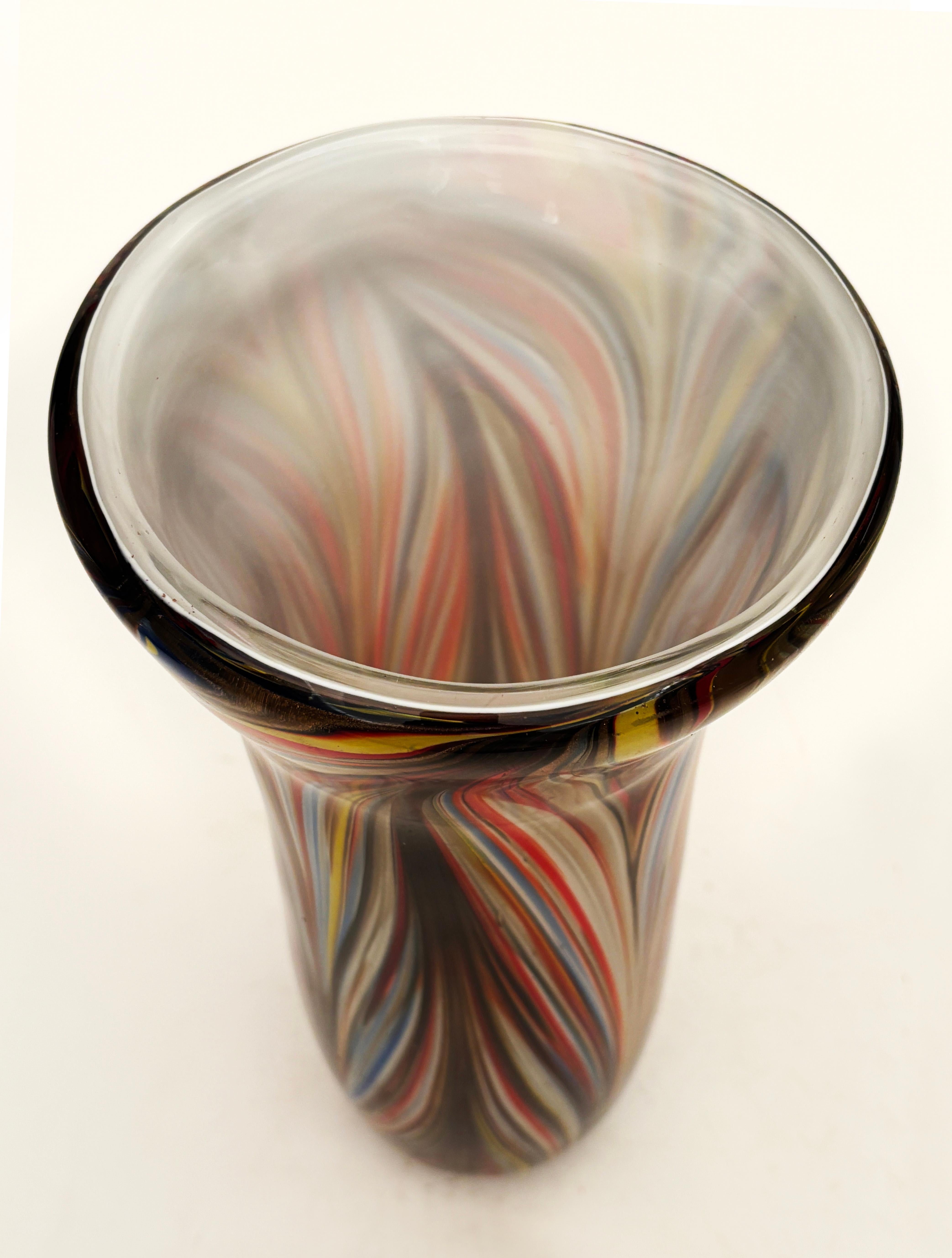 Große italienische Murano Vase mehrfarbig im Angebot 5