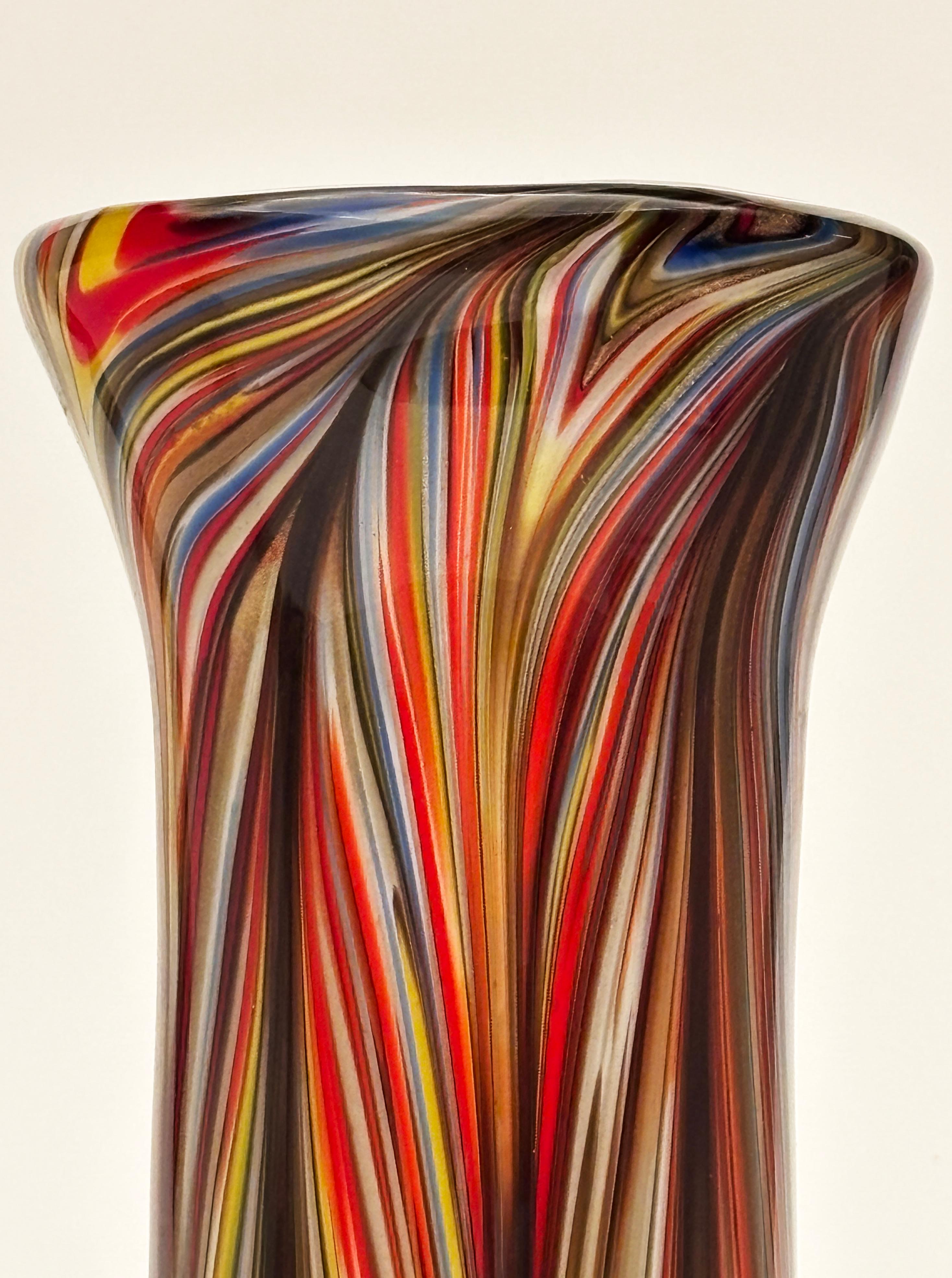 Große italienische Murano Vase mehrfarbig (Moderne) im Angebot