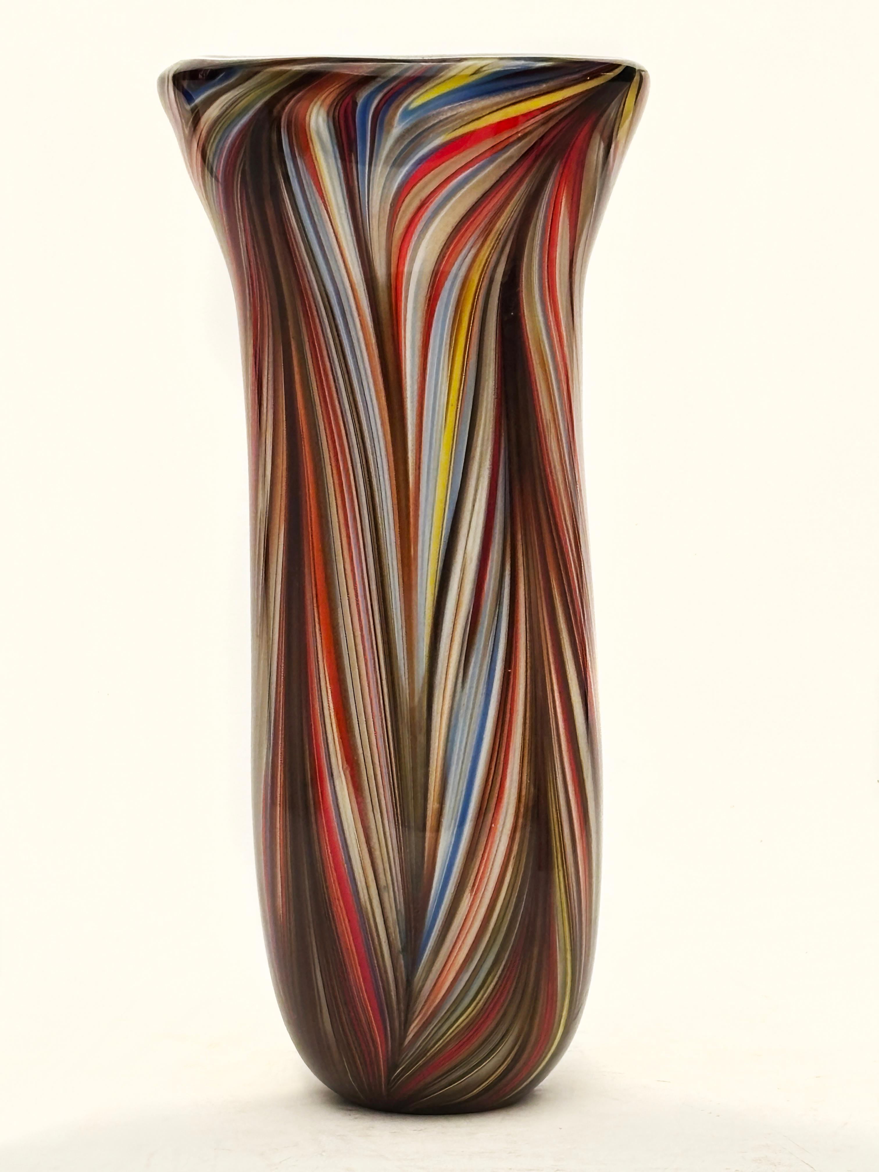 Große italienische Murano Vase mehrfarbig (20. Jahrhundert) im Angebot