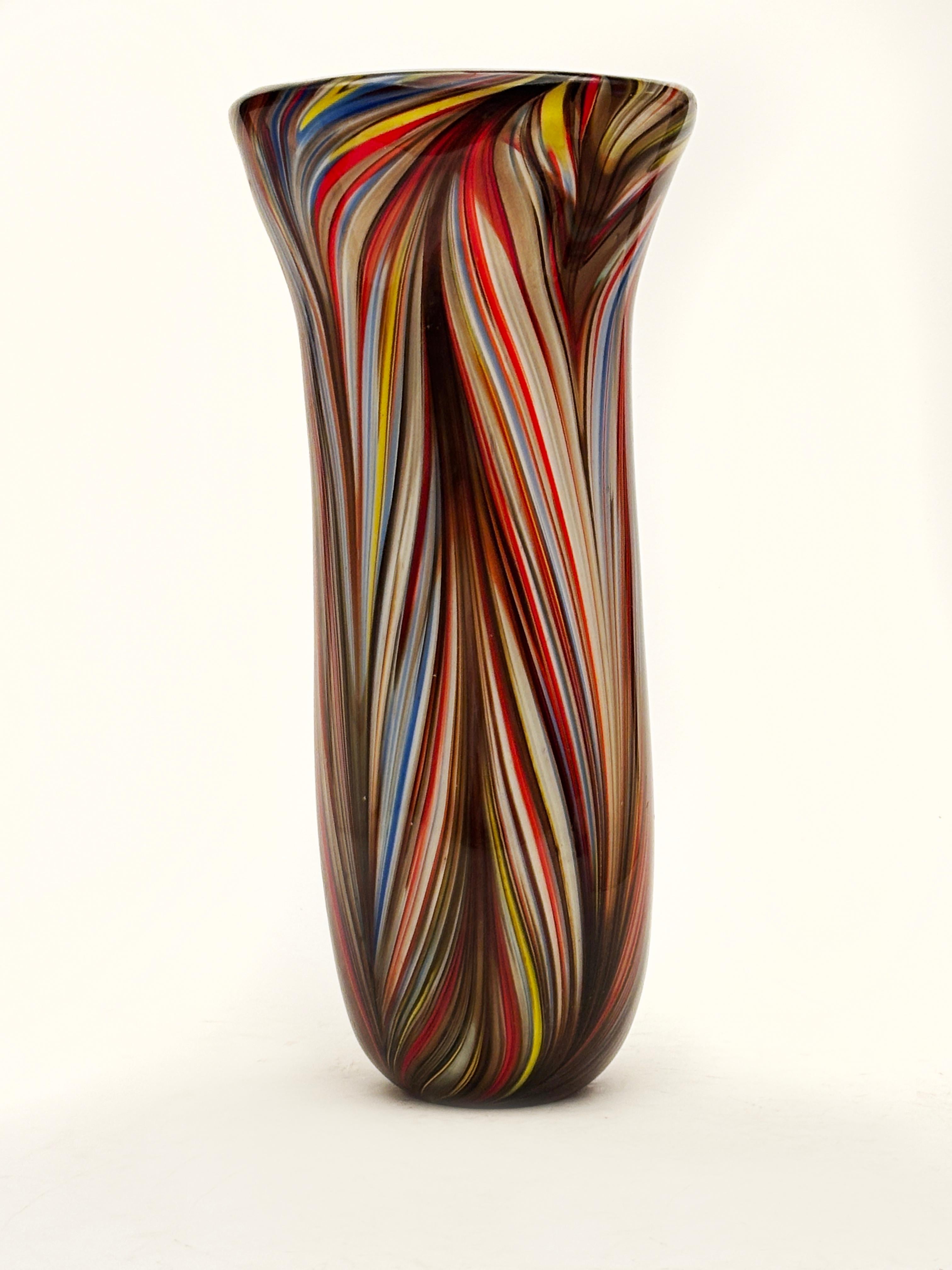 Große italienische Murano Vase mehrfarbig (Geblasenes Glas) im Angebot