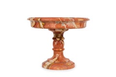 Großer italienischer Becher aus rotem Marmor mit Muschelmuster und einer Auswahl von Muschelschalen