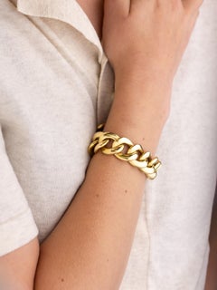 Large Italian Curb Link Bracelet in 18 Karat Gold