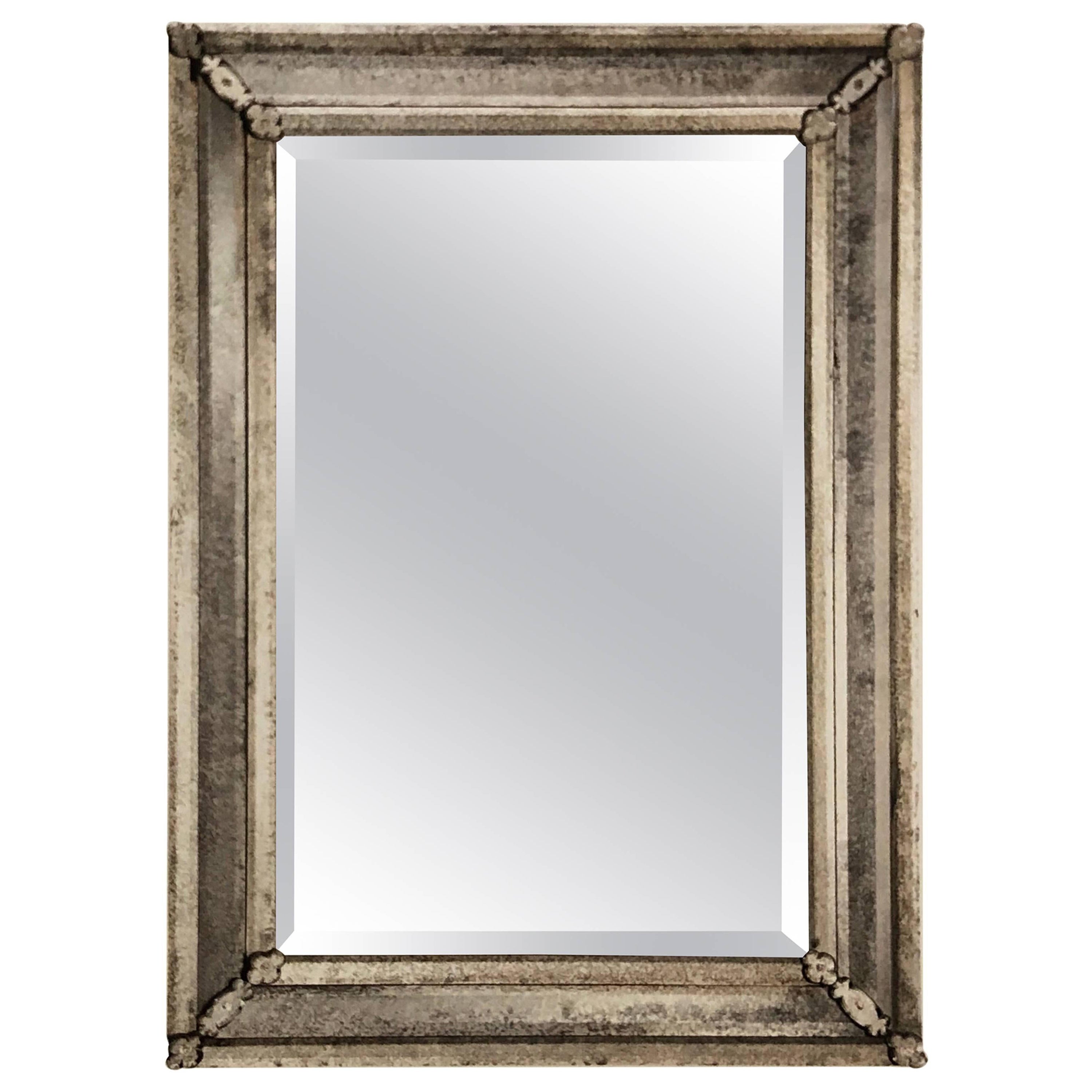 Large Italian Custom 18th Century Style Antiqued Venetian / Murano Mirrors In Excellent Condition For Sale In New York, NY