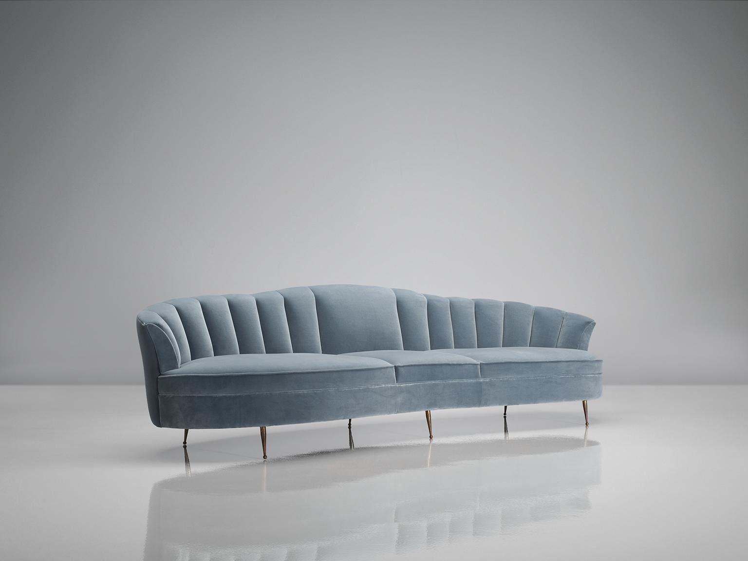 Large Italian Customizable Sofa in Elegant Shape In Good Condition In Waalwijk, NL