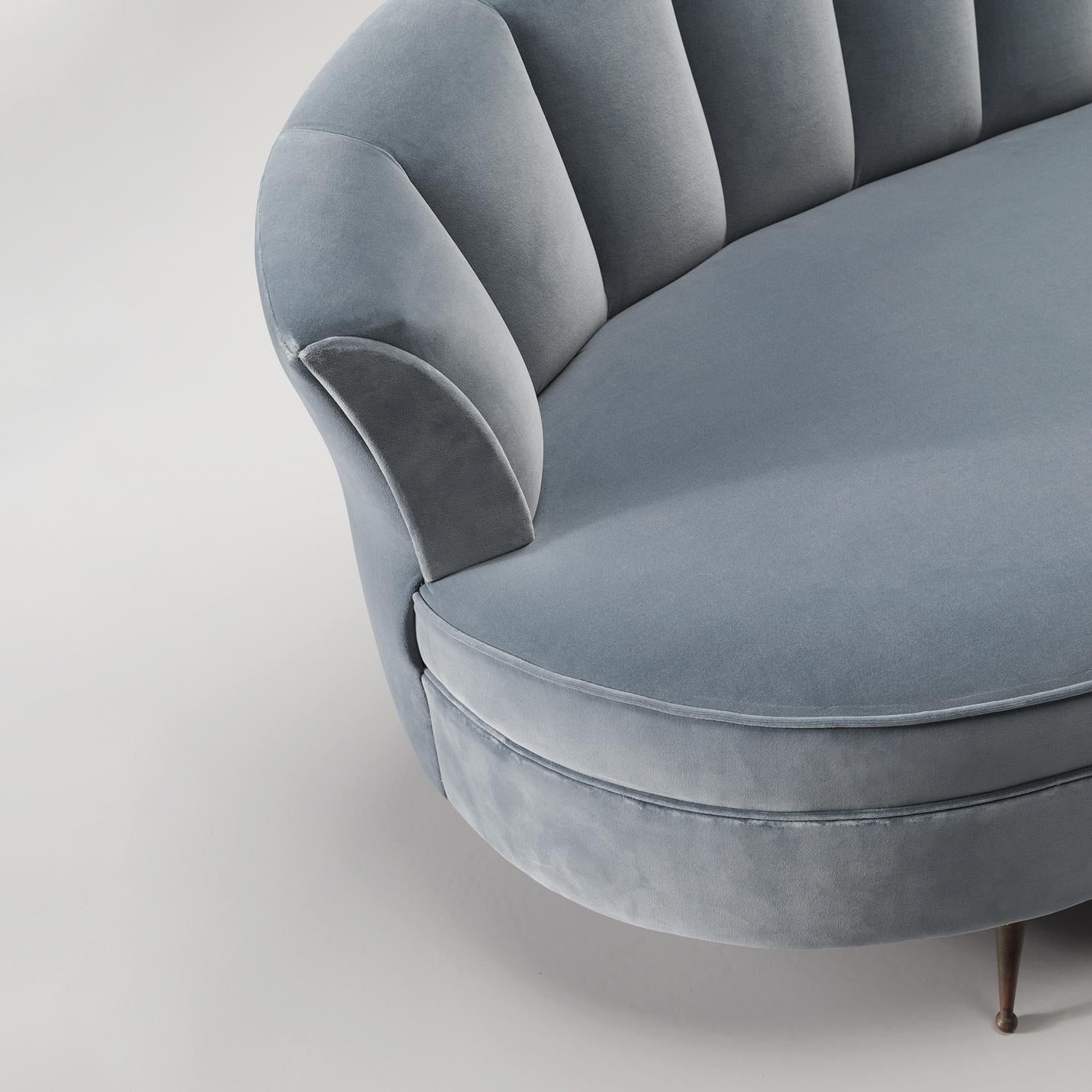 Mid-20th Century Large Italian Customizable Sofa in Elegant Shape