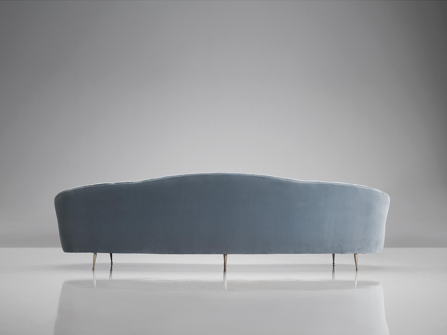 Brass Large Italian Customizable Sofa in Elegant Shape